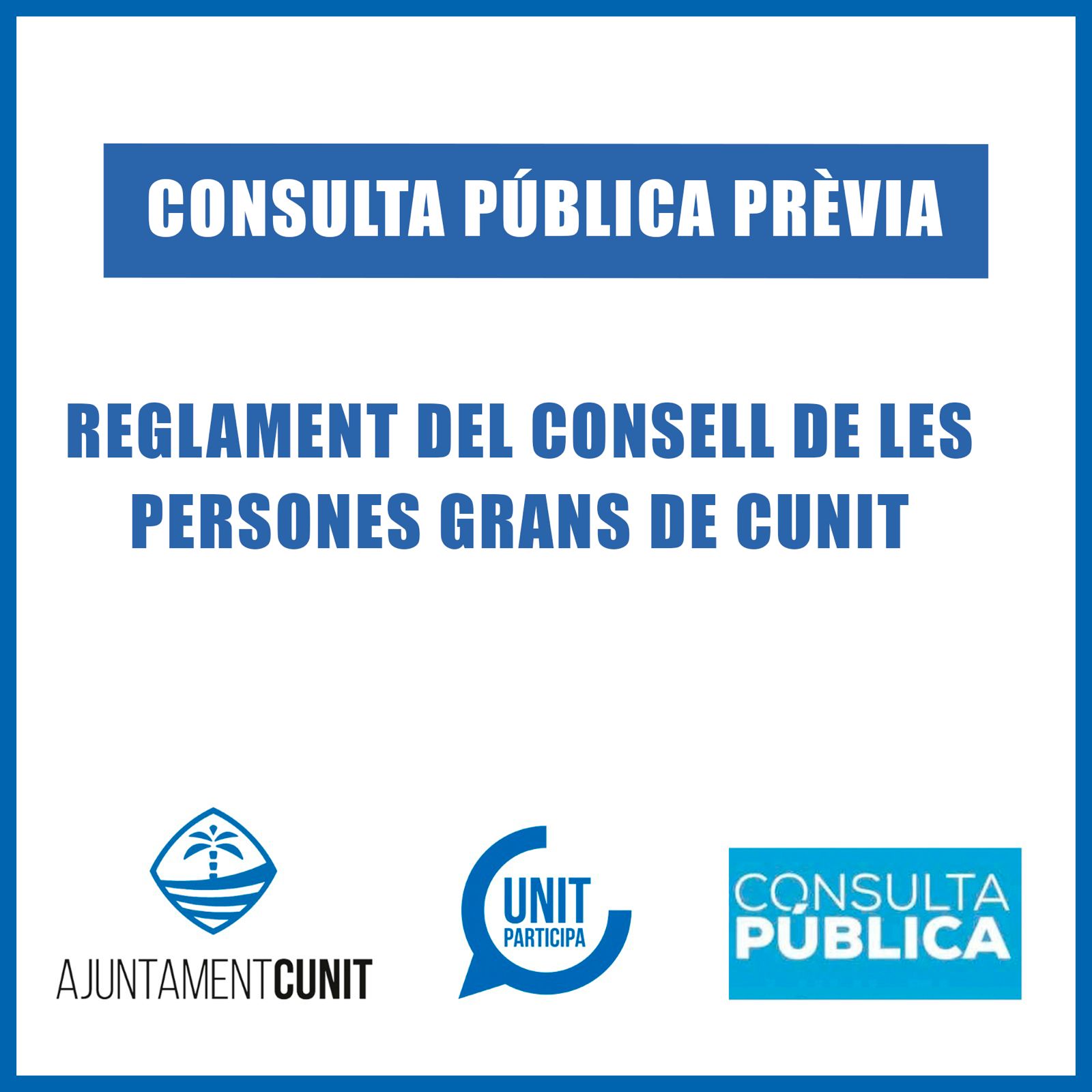 Imatge pels mitjans: Consulta pública prèvia a l&#39;elaboració del Reglament del Consell de les Persones Grans de Cunit 